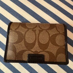 Coach Tan and Brown Signature Wallet
